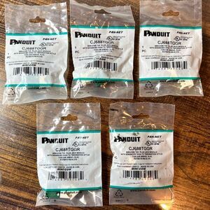 5 Panduit CJ688TGGR MiniCom Giga TX Cat6 RJ45 Jack Module Termination Networking